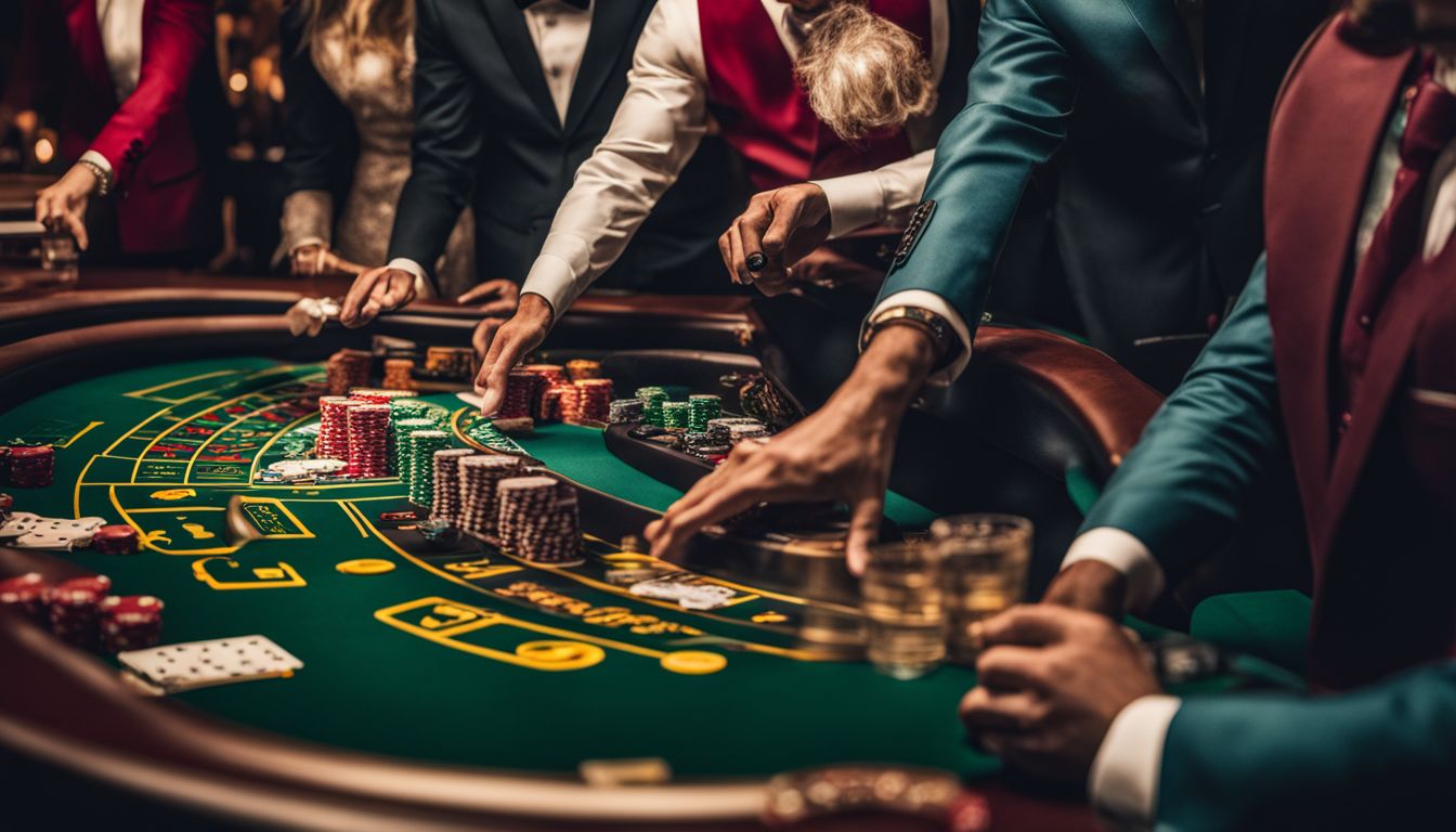 En casino med stränga regler och diverse människor runt bordet.